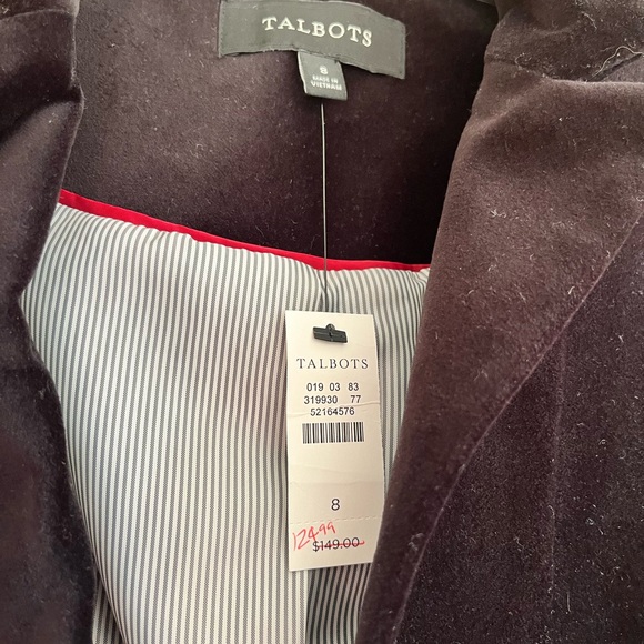 UNWORN Talbots Women's Elegant Black Velvet Blazer - Picture 3 of 4